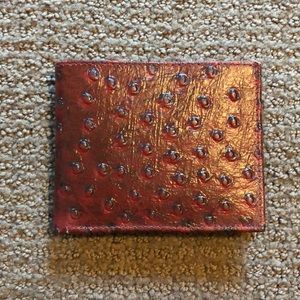 Red, snakeskin leather wallet
